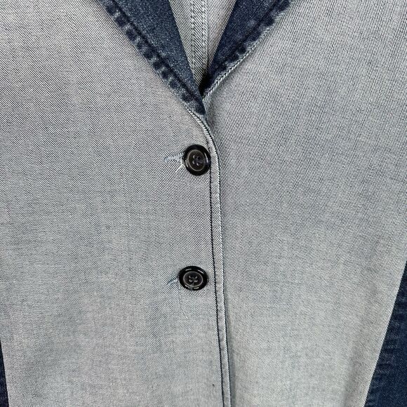 Gloria Vanderbilt X Siriano Collab Denim Blazer Patchwork Jean Jacket Blue Sz 18 - Picture 3 of 12